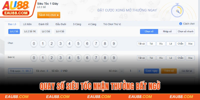 Quay số siêu tốc nhận thưởng bất ngờ